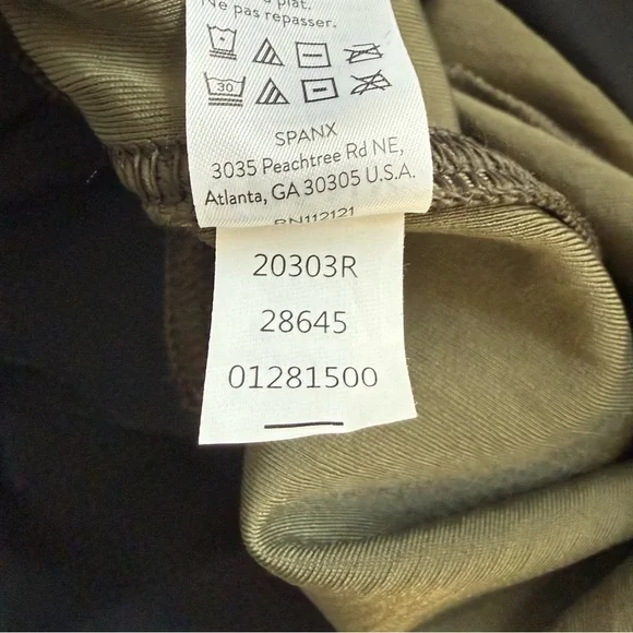 Spanx Faux leather croc leggings in olive green